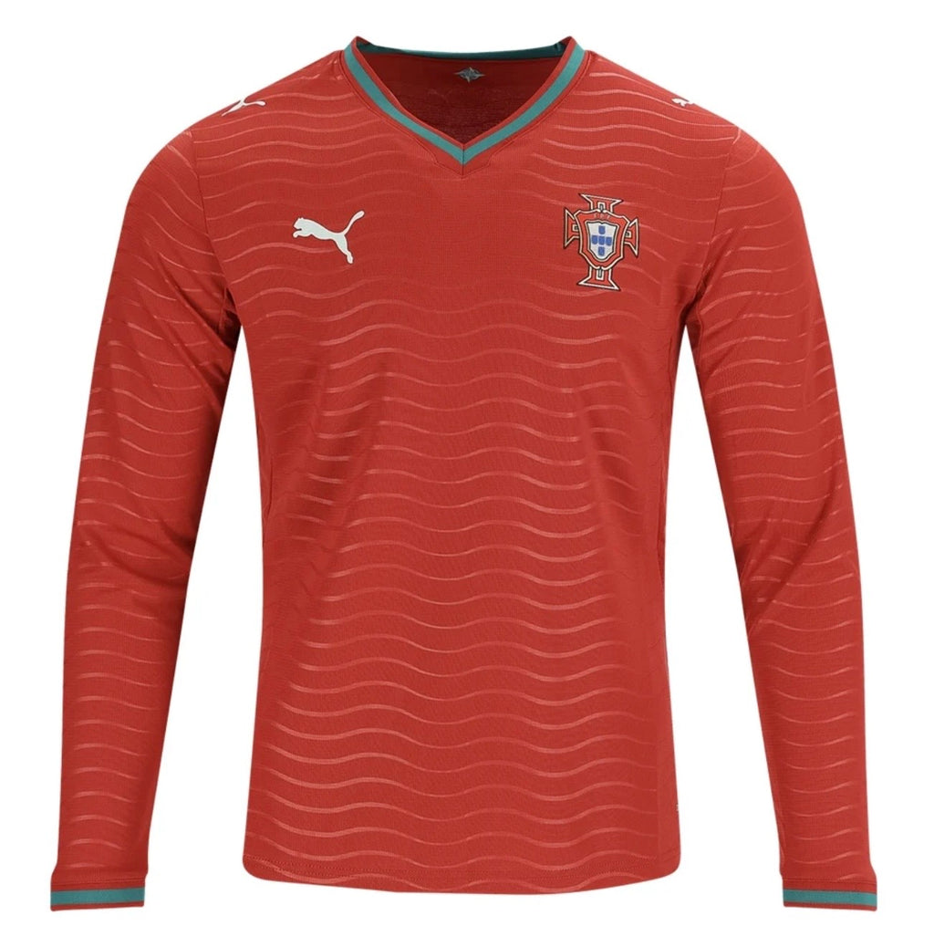 Men’s Portugal 2026 Home Jersey Long Sleeve Fan Version