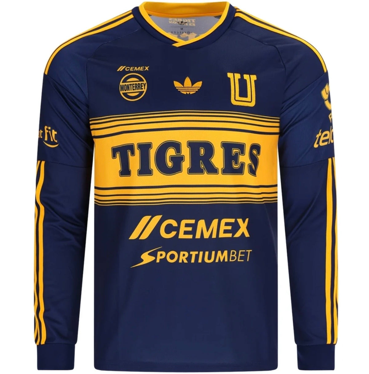 Men's Replica adidas Tigres Long Sleeve Away Jersey 26/27