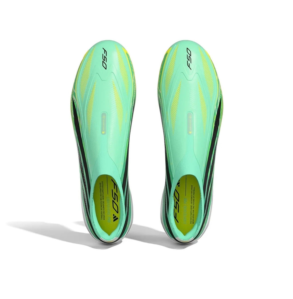 adidas F50 Hyperfast Elite Laceless FG Firm Ground Soccer Cleat
Pulse Mint/Core Black/Solar Lemon