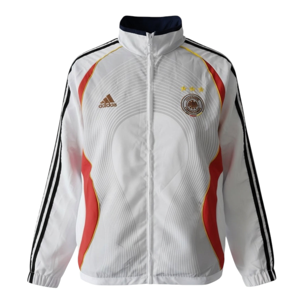 Cortavientos retro inspirado en Alemania 2006 – Blanco/Rojo/Dorado
