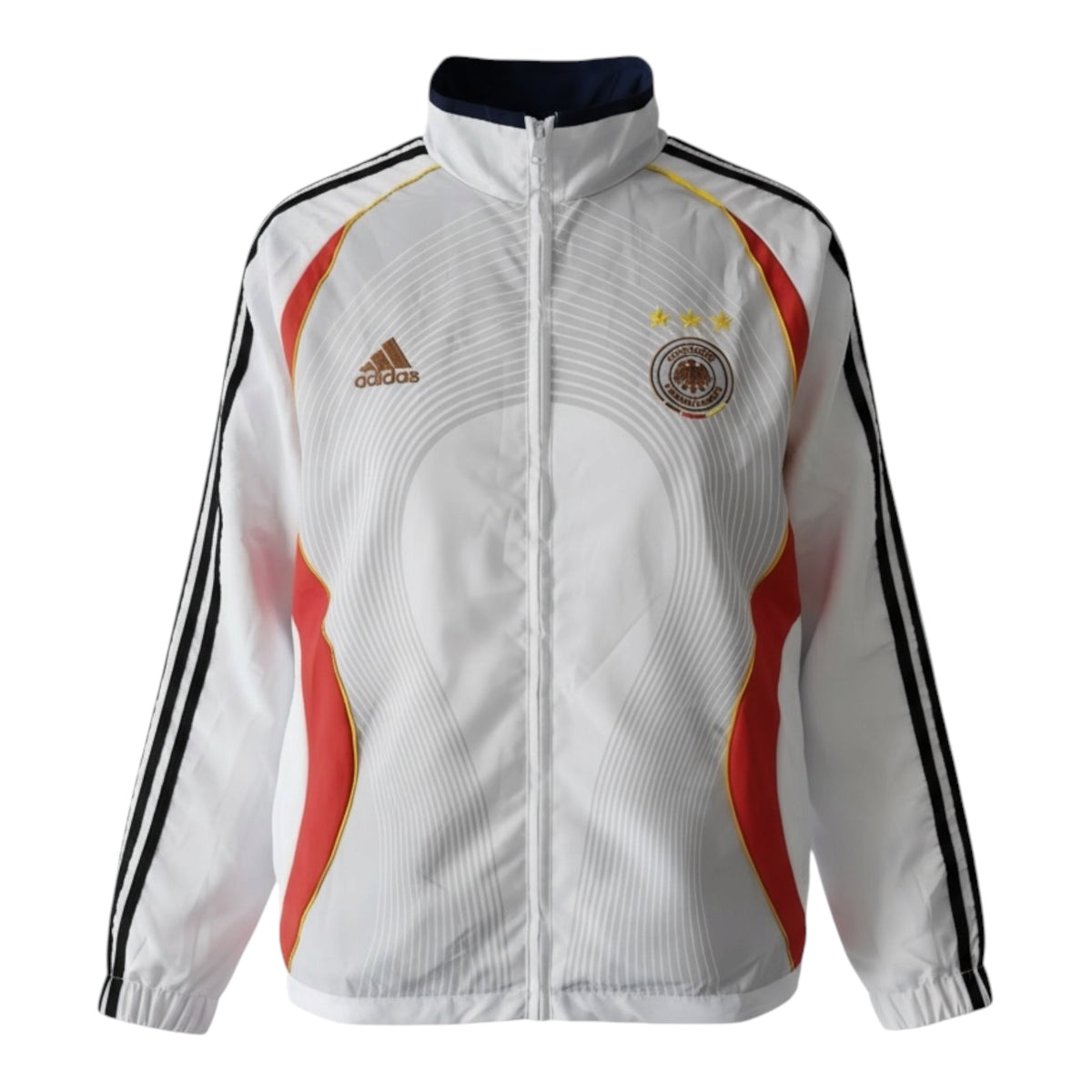 Cortavientos retro inspirado en Alemania 2006 – Blanco/Rojo/Dorado