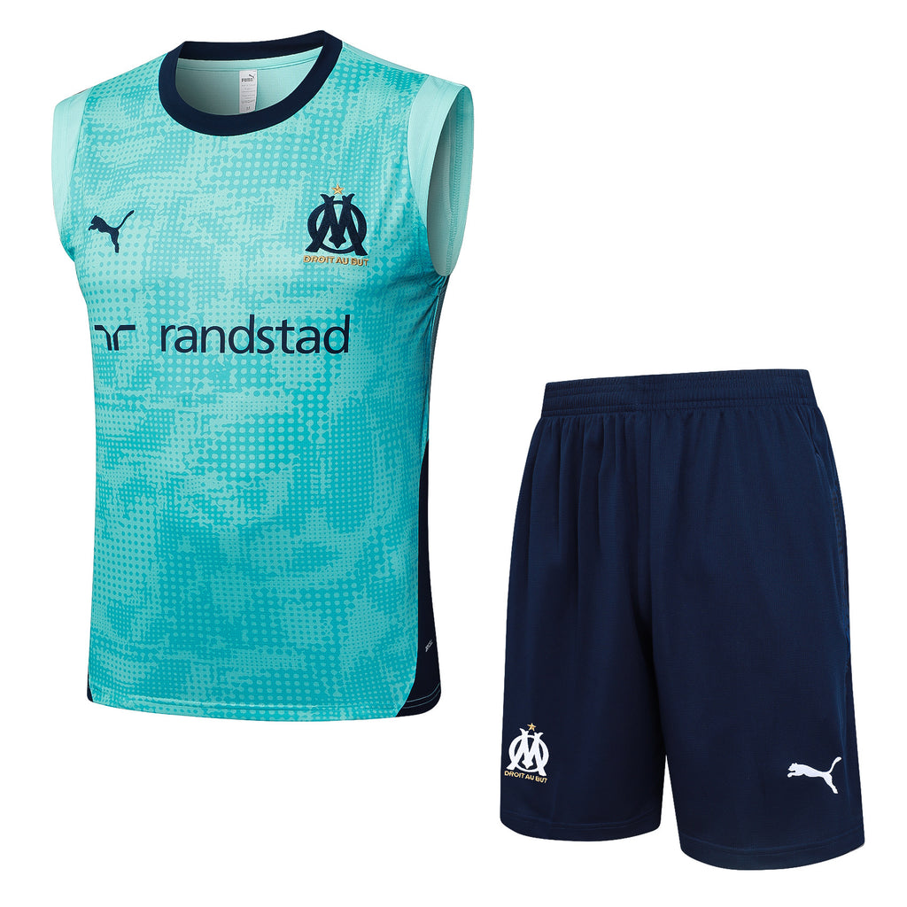 Men’s Marseille FC 25/26 Training Vest Aqua Blue/Black