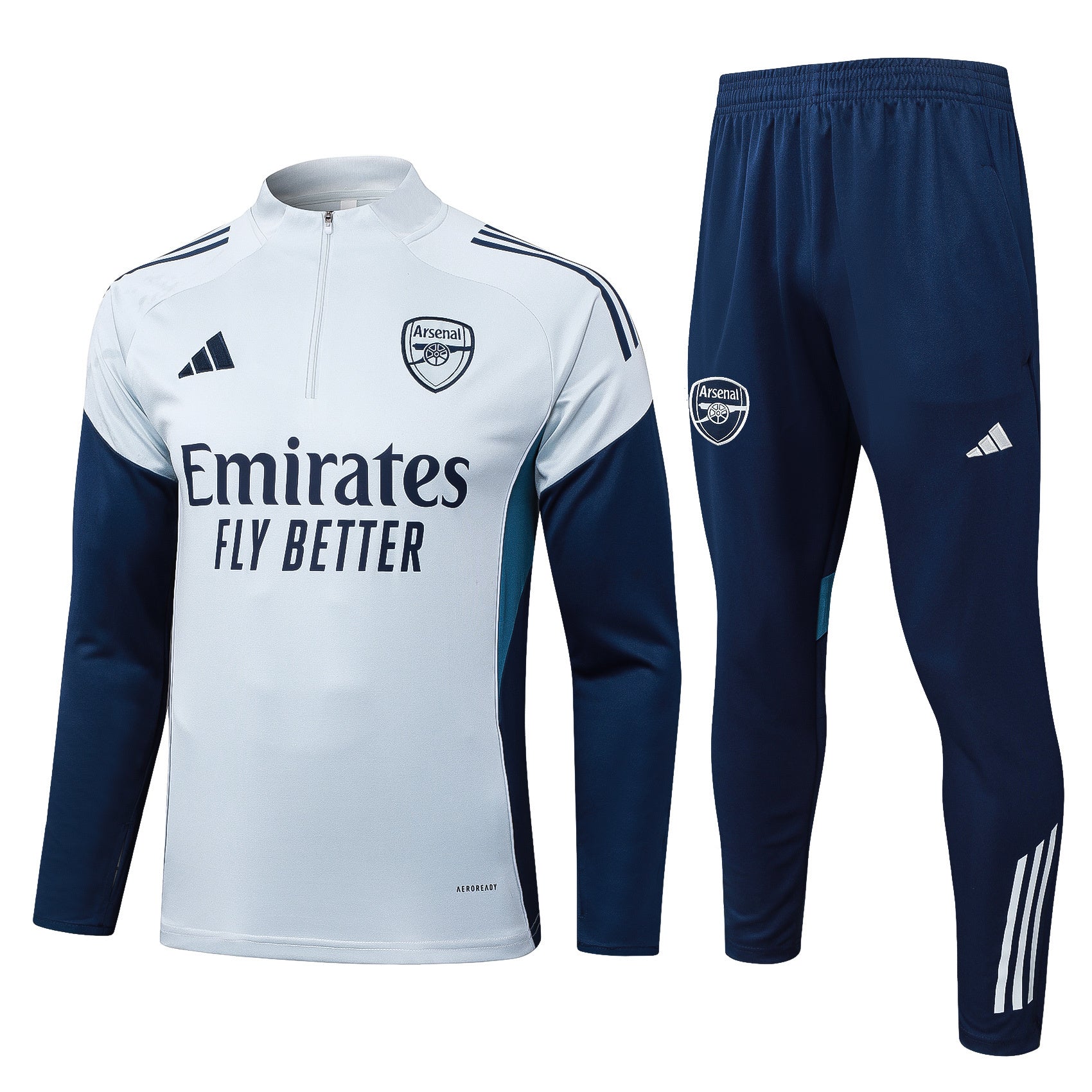 Men’s Arsenal FC Training Tracksuit White/Navy Blue