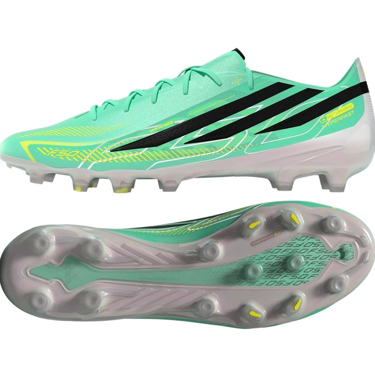 adidas F50 Hyperfast Elite AG Artificial
Grass Soccer Cleat
Pulse Mint/Core Black/Solar Lemon2