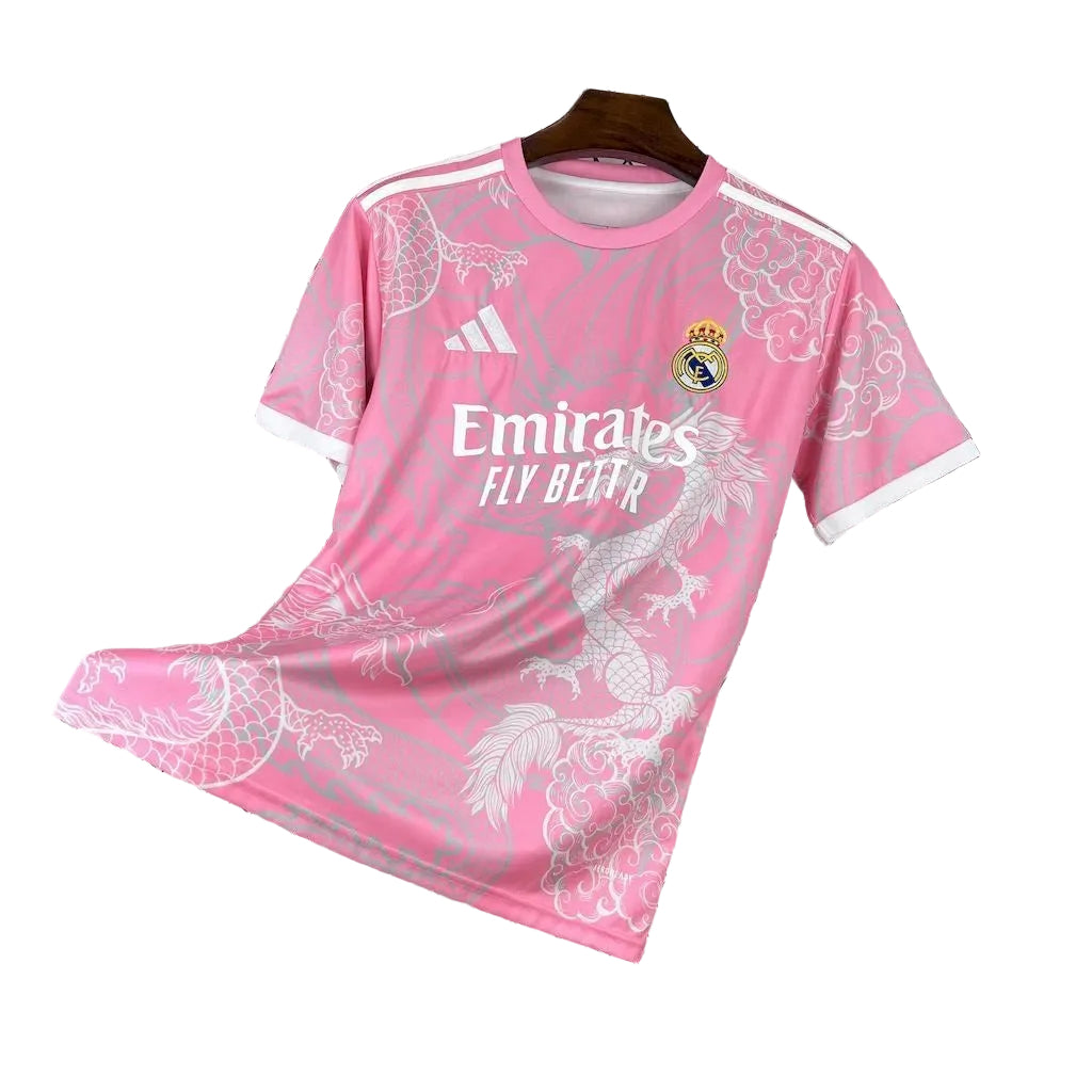 Men’s Real Madrid 2025 Pink Dragon Special Shirt