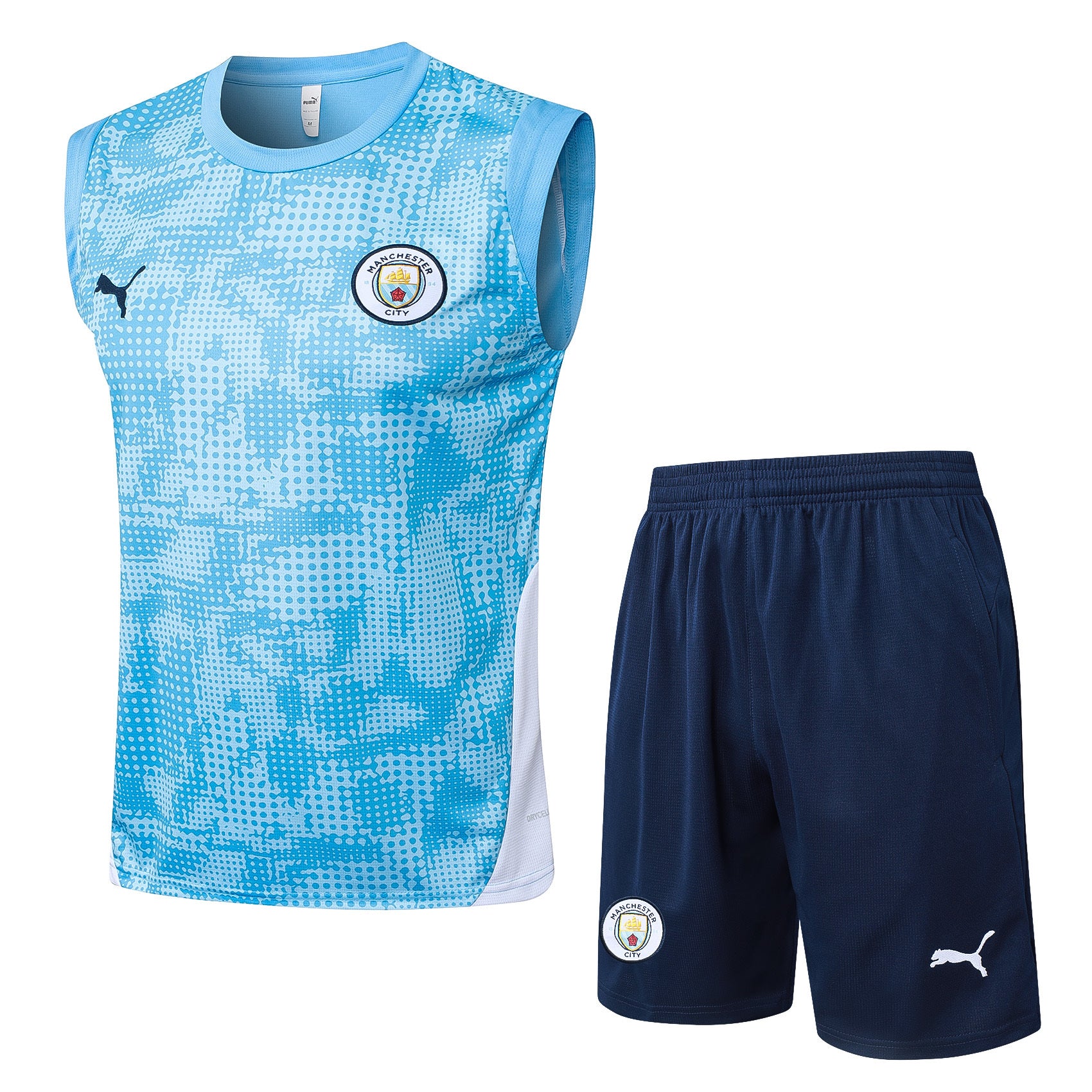 Men’s Manchester City 25/26 Training Vest Blue/Black/White