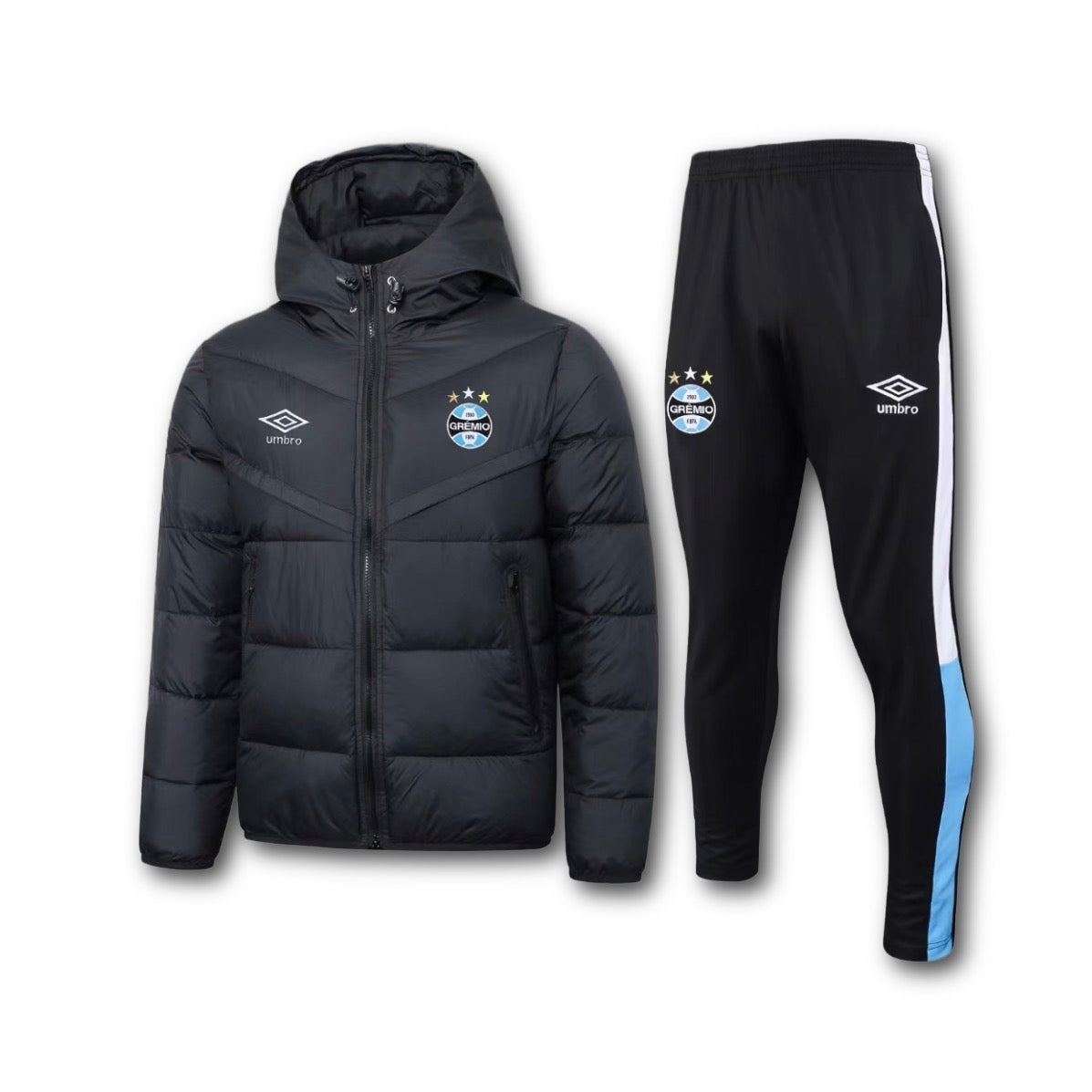 Men’s Grêmio FC Puffer Jacket Training Set Black/White/Blue