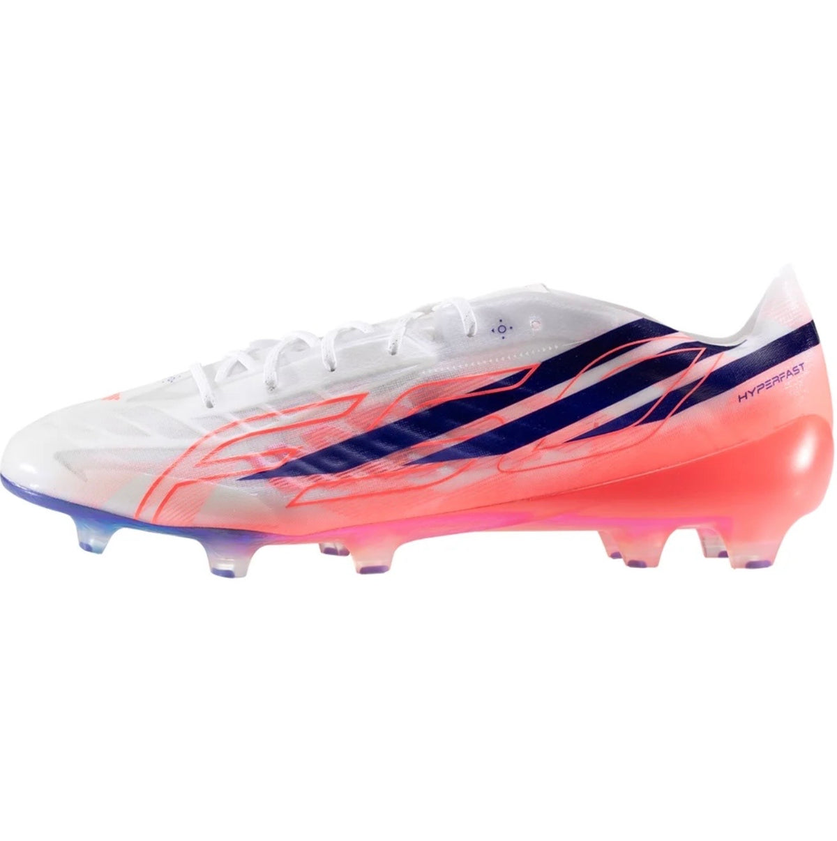 adidas F50 Hyperfast Evo FG Firm Ground Soccer Cleat
White/Solar Purple/Solar Turbo