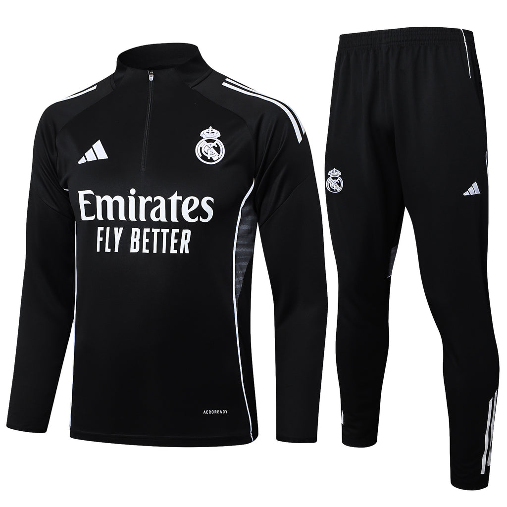 Men’s Real Madrid Training Tracksuit Black/Grey/White