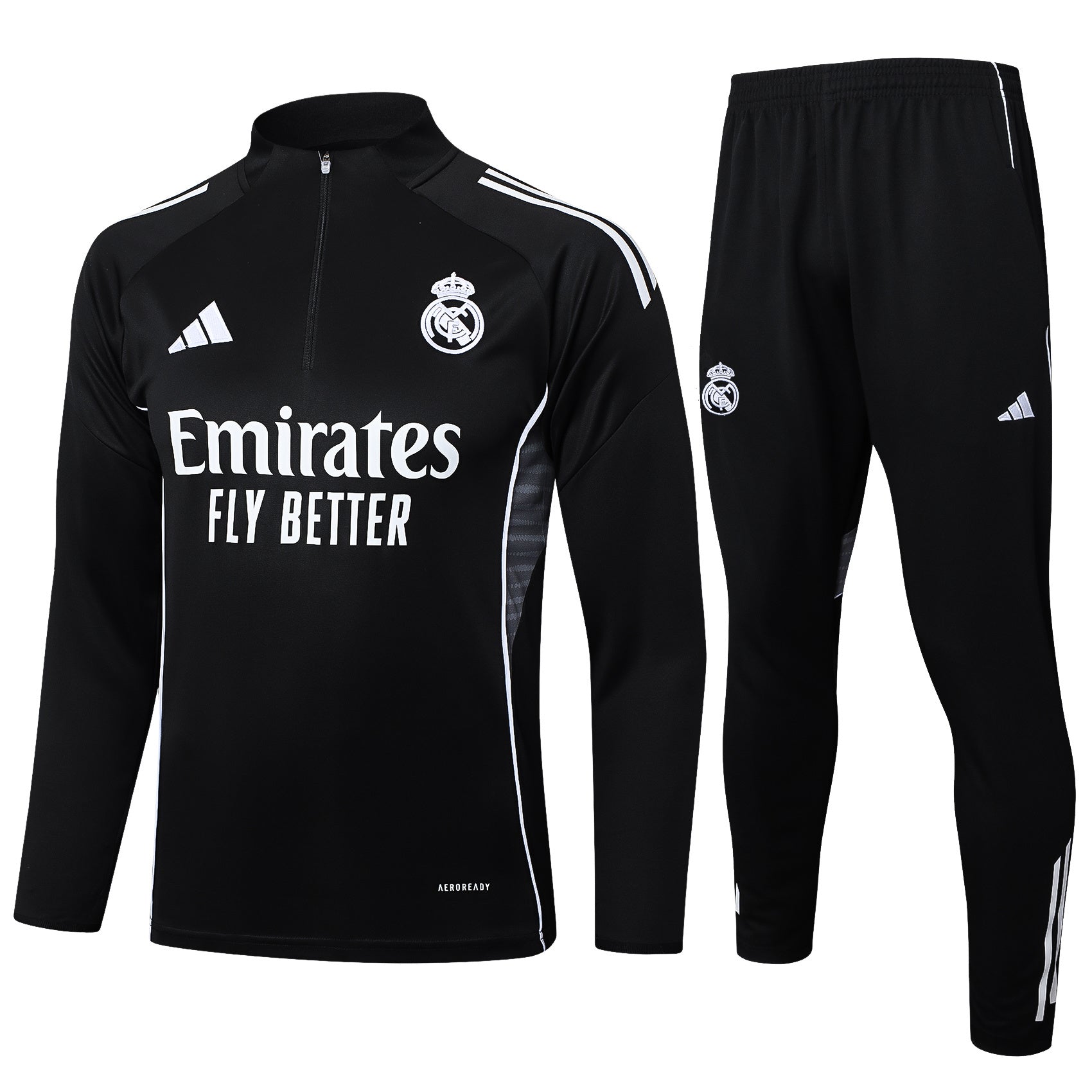 Men’s Real Madrid Training Tracksuit Black/Grey/White