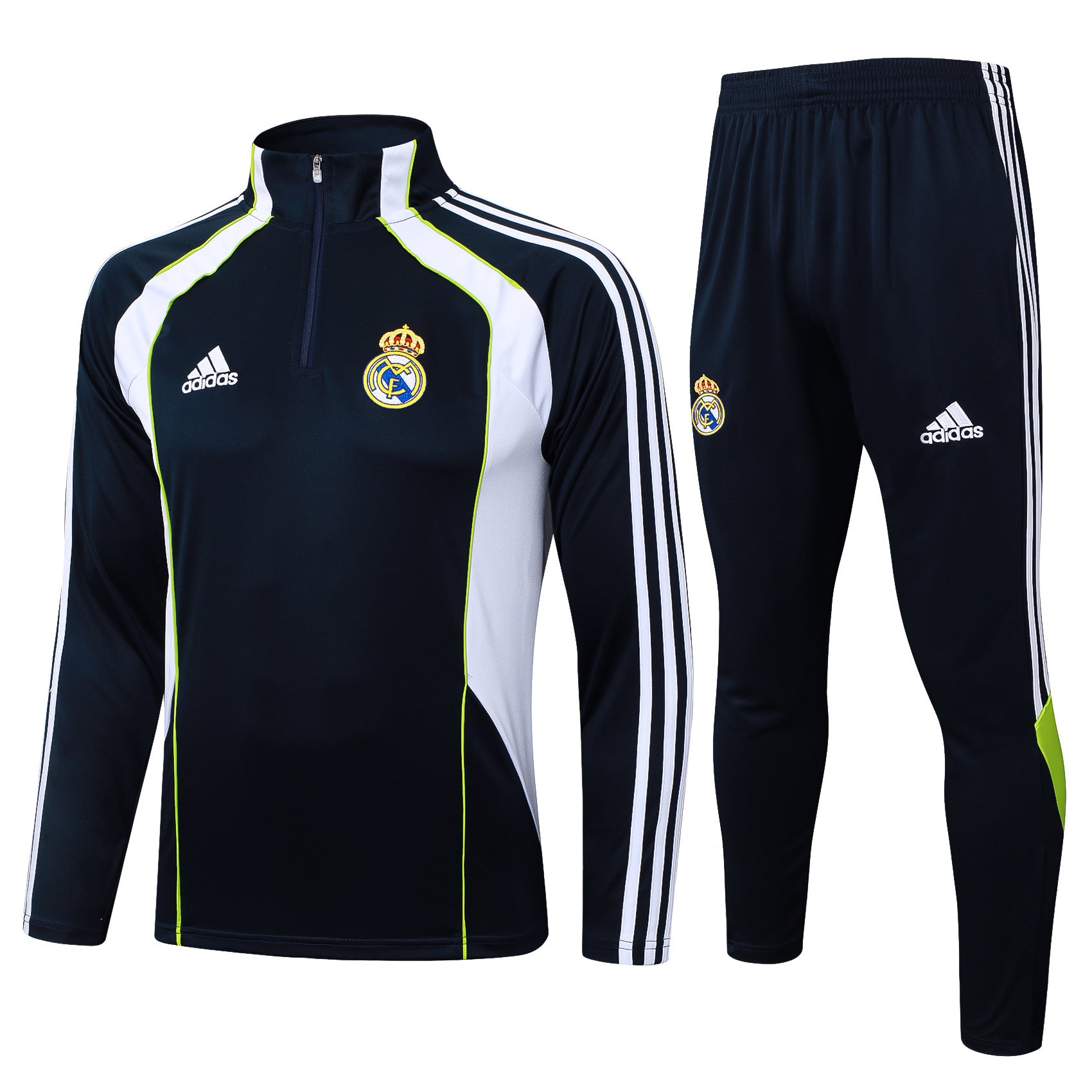 Men’s Real Madrid Training Tracksuit Black/White/Neon Green