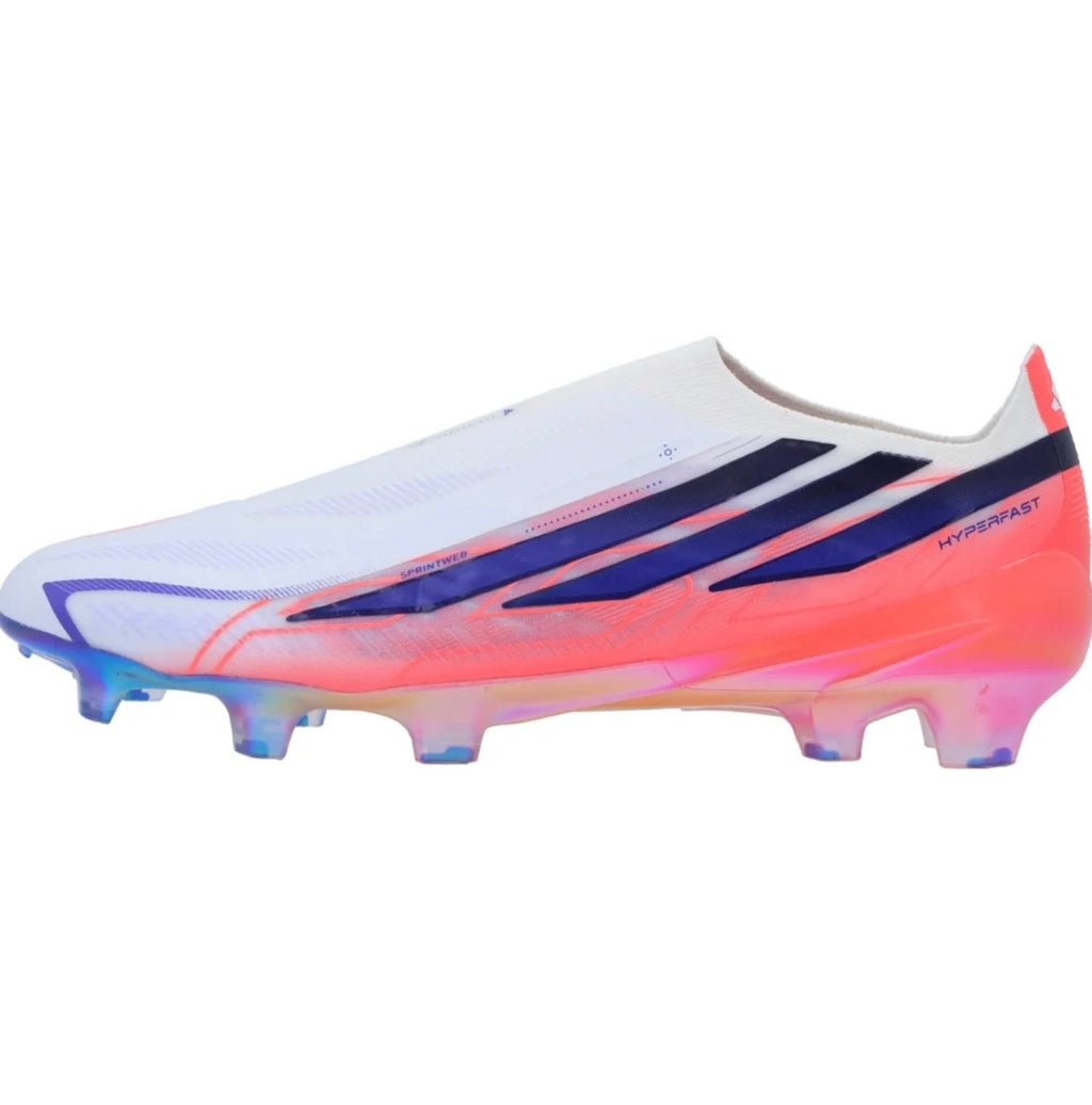 adidas F50 Hyperfast Elite Laceless FG Firm Ground Soccer Cleat
White/Solar Purple/Solar Turbo