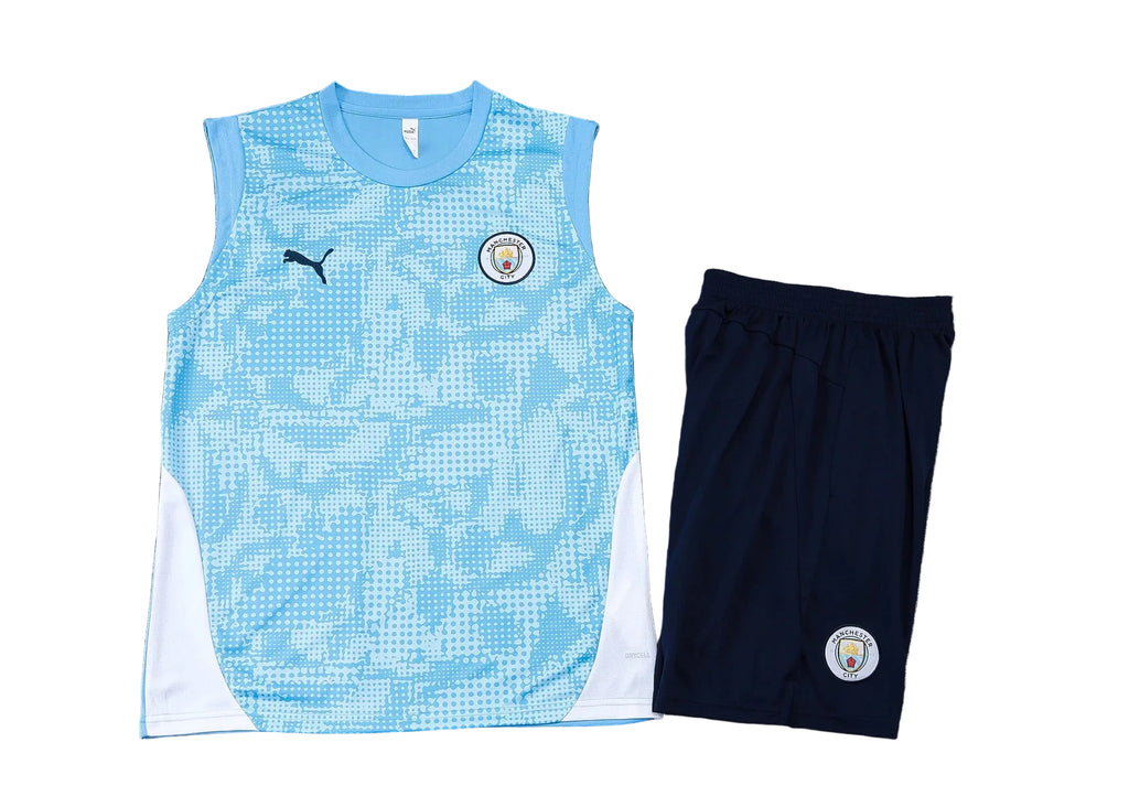 Men’s Manchester City 25/26 Training Vest Blue/Black/White
