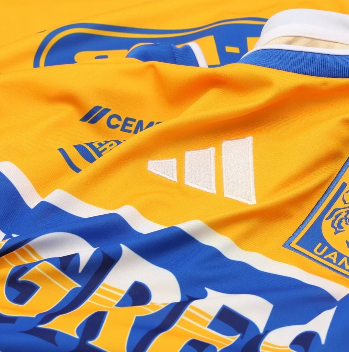 Men's Replica adidas Tigres Long Sleeve Home Jersey 26/27