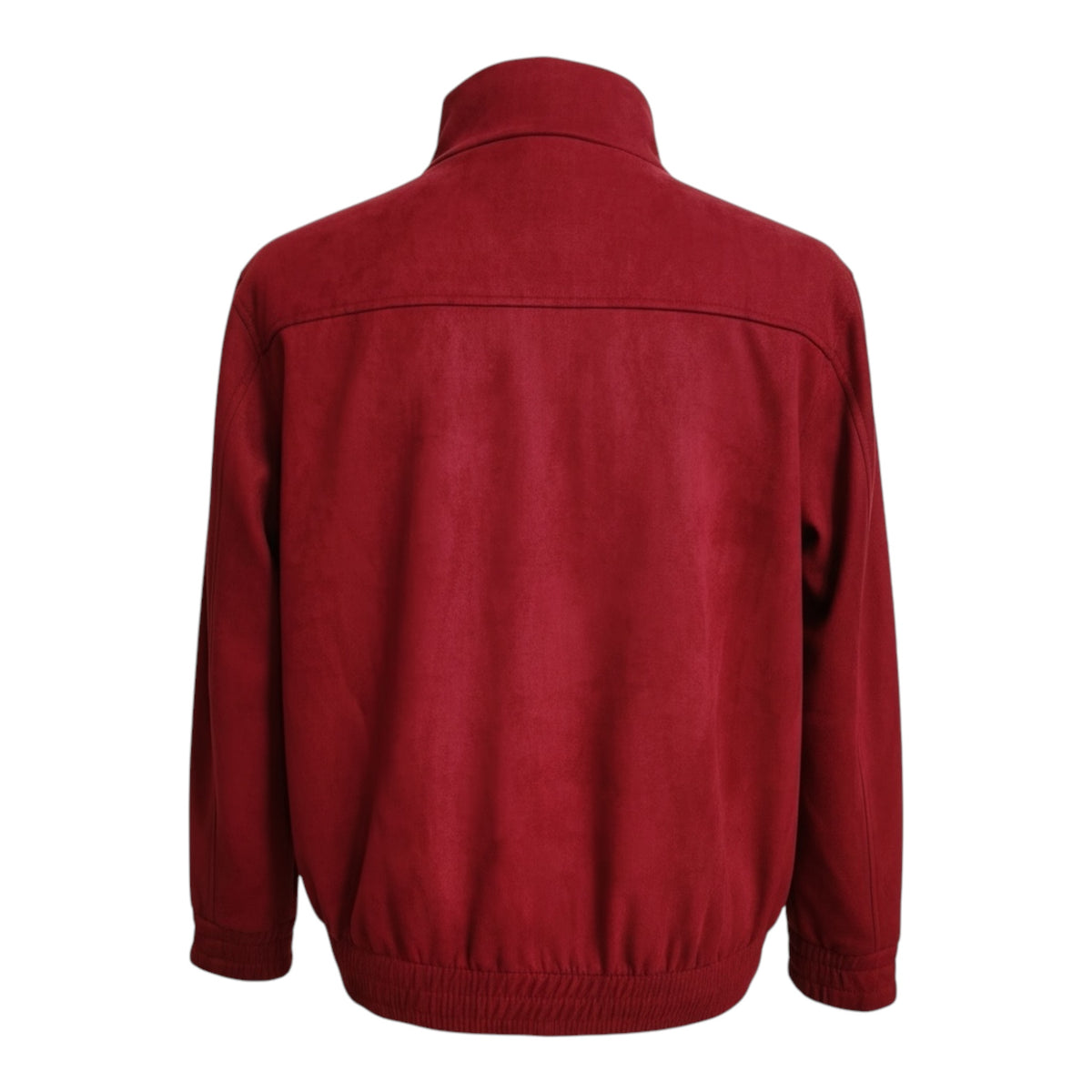 Chaqueta deportiva retro roja con cuello chino – 3 bandas blancas
