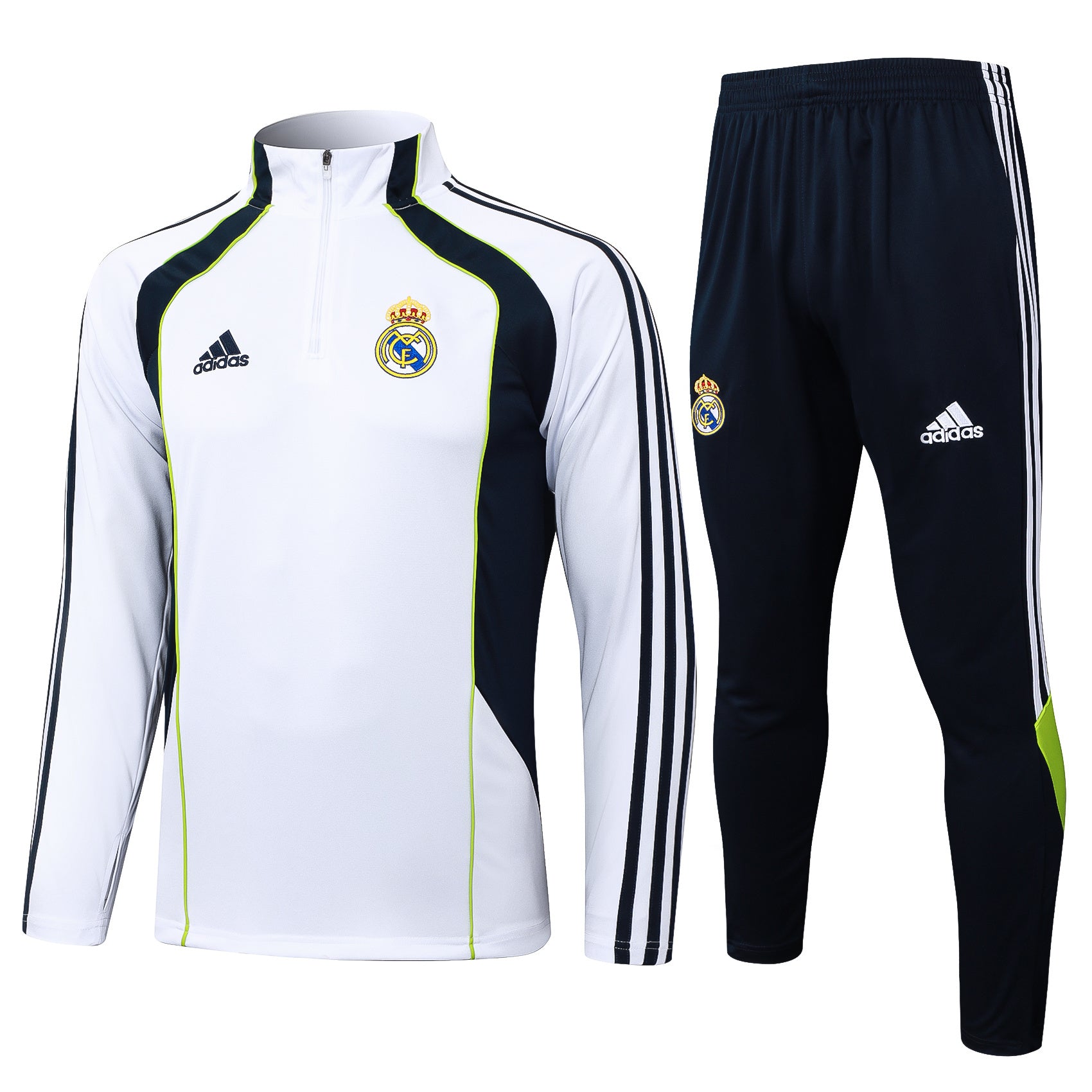 Men’s Real Madrid Training Tracksuit White/Black/Neon Green