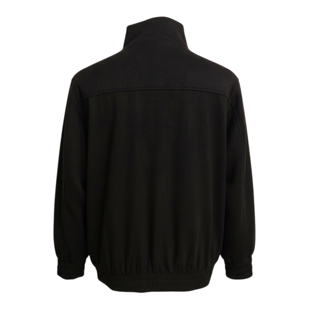 Black Retro Chinese Collar Track Jacket – White 3-Stripes