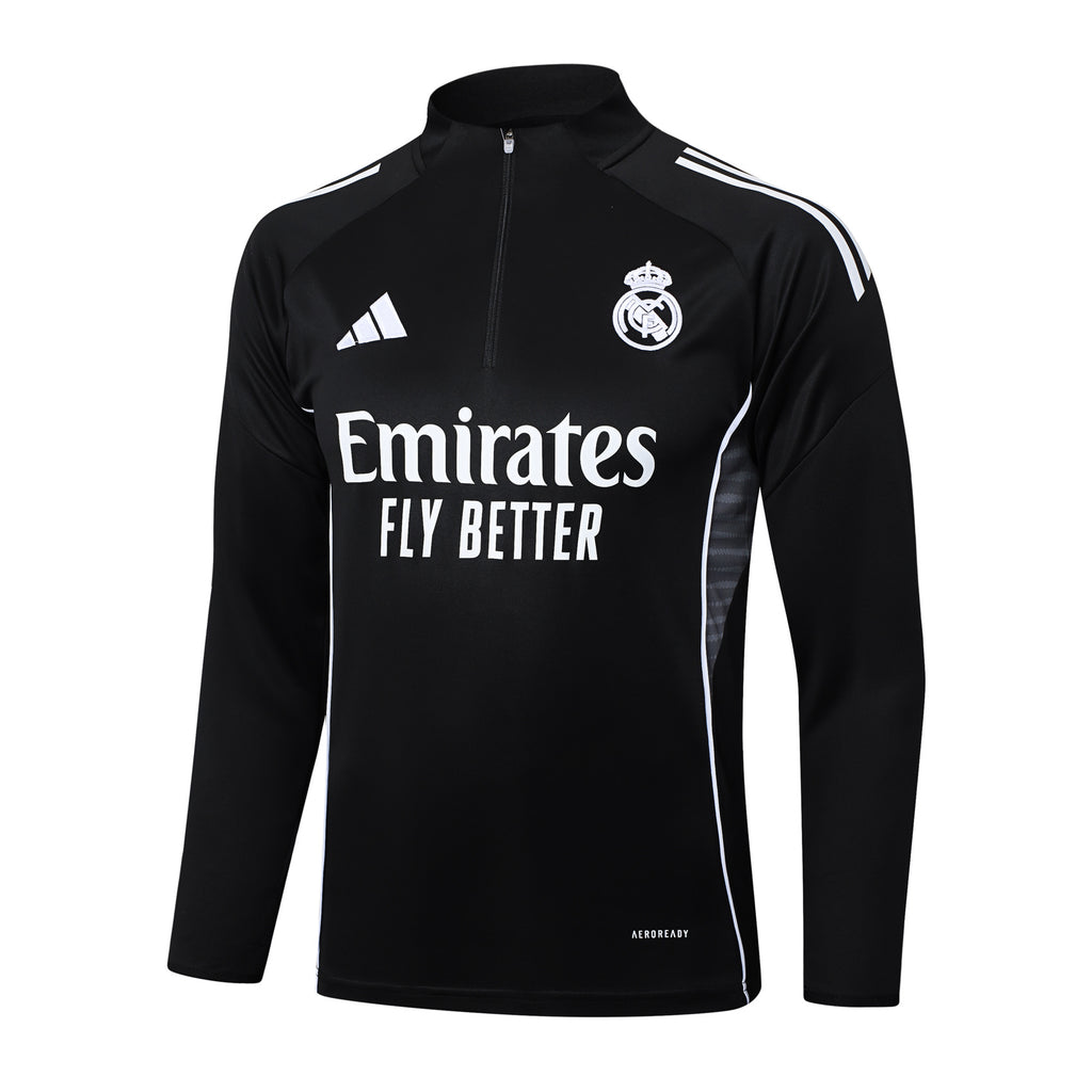 Men’s Real Madrid Training Tracksuit Black/Grey/White