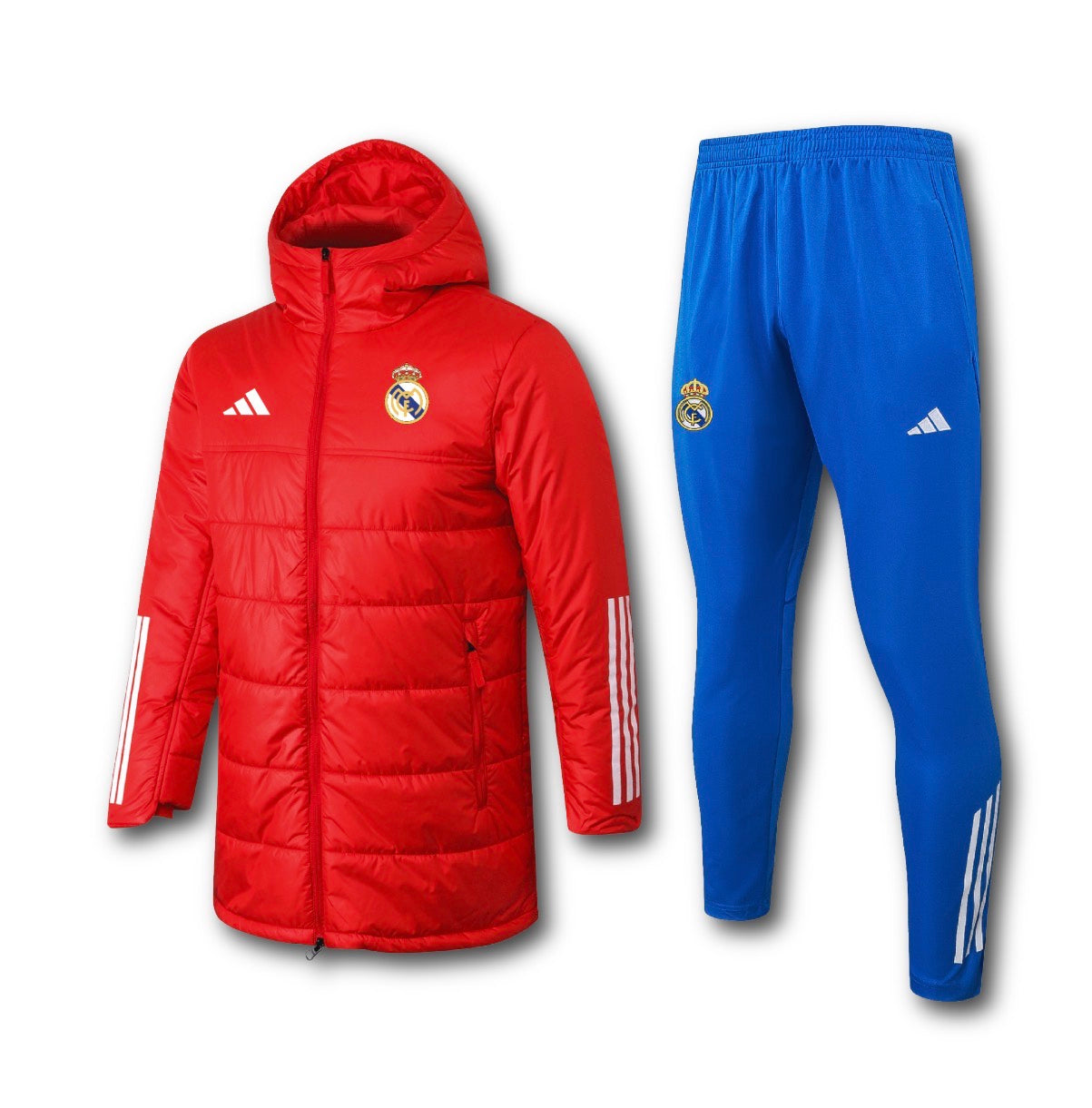 Men’s Real Madrid Long Puffer Training Set Red/Blue/White