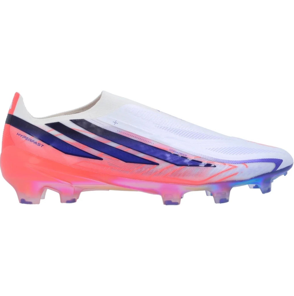 adidas F50 Hyperfast Elite Laceless FG Firm Ground Soccer Cleat
White/Solar Purple/Solar Turbo
