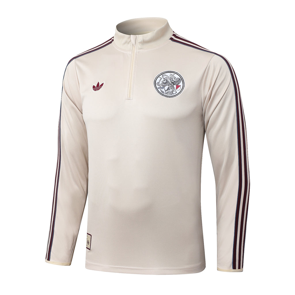 Men’s Ajax FC Training Tracksuit Beige/Burgundy