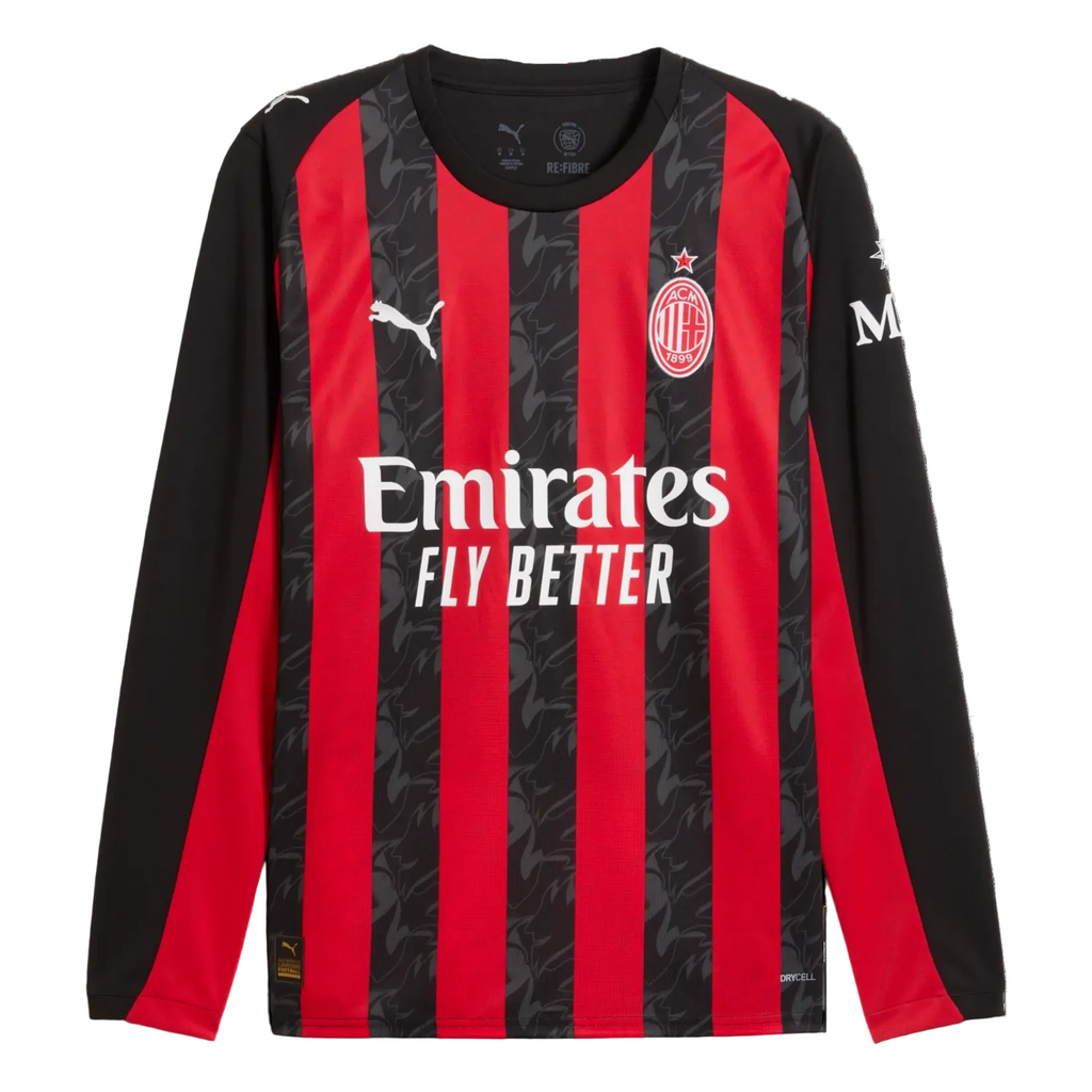 Men’s AC Milan 25/26 Long Sleeve Jersey Fan Version