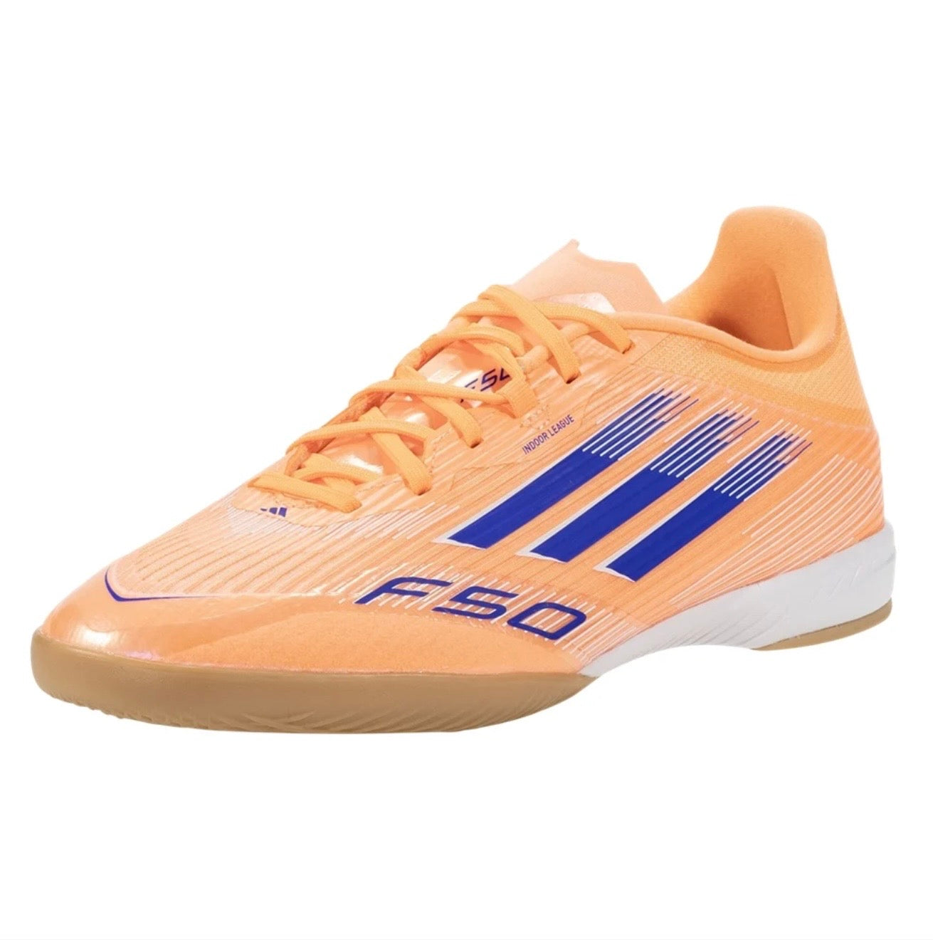 adidas F50 League IN Indoor Soccer
Shoe
Beam Orange/Lucid Blue/White