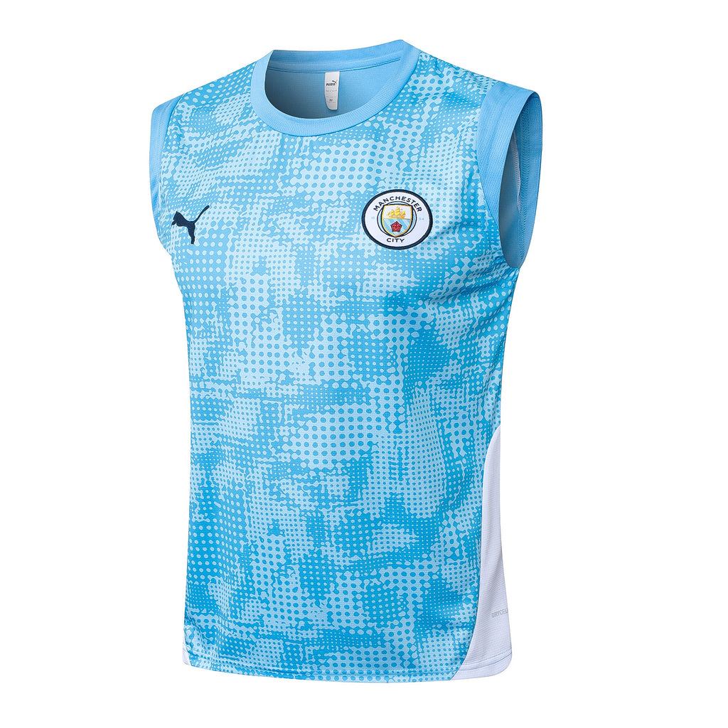 Men’s Manchester City 25/26 Training Vest Blue/Black/White