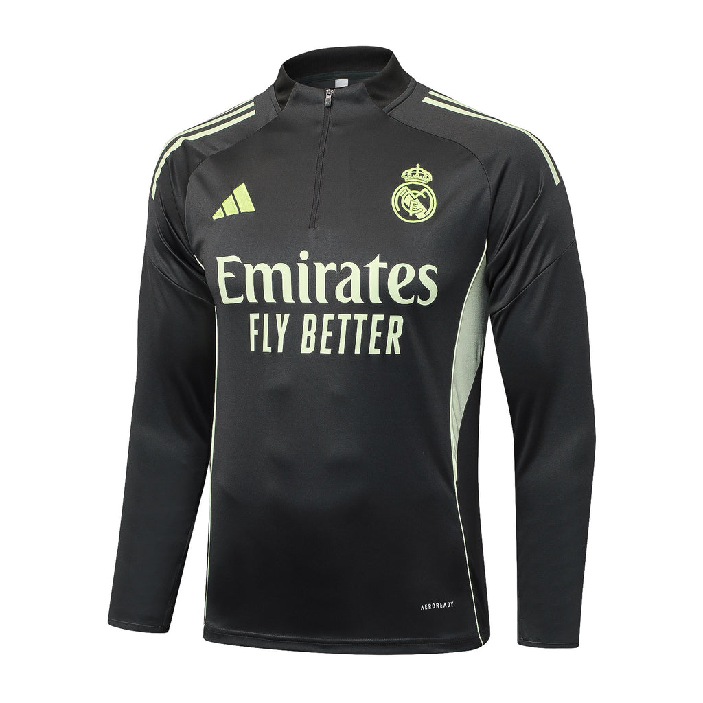 Men’s Real Madrid Training Tracksuit Grey/Neon Green