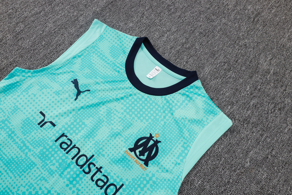 Men’s Marseille FC 25/26 Training Vest Aqua Blue/Black