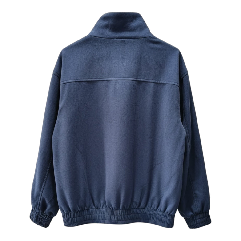 Chaqueta de chándal retro del Real Madrid con cuello mao – Azul marino/Crema