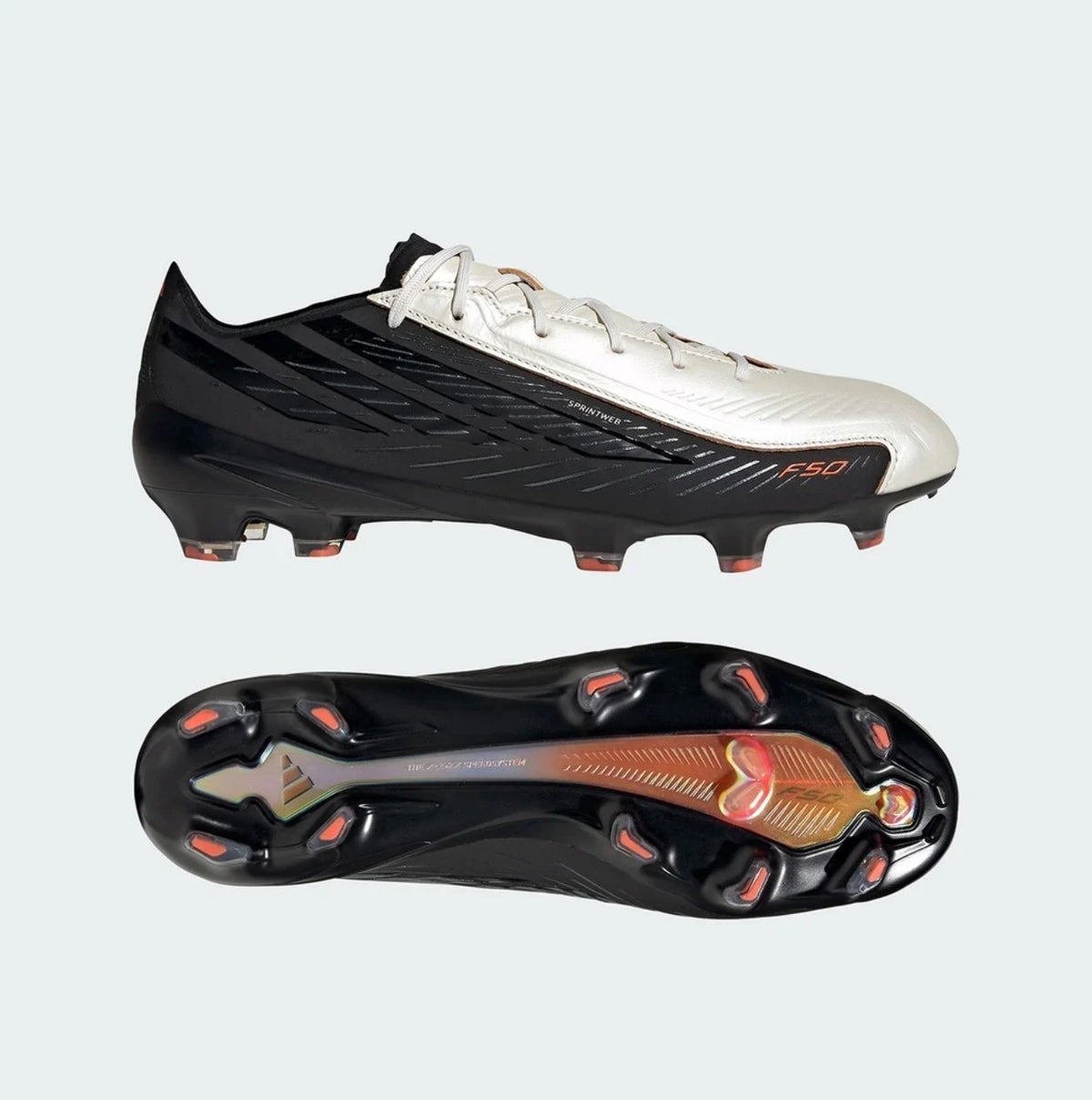 adidas F50 Hyperfast Elite L Tech FG Firm Ground Soccer Cleat
Zero Metallic/Core Black/Solar Orange