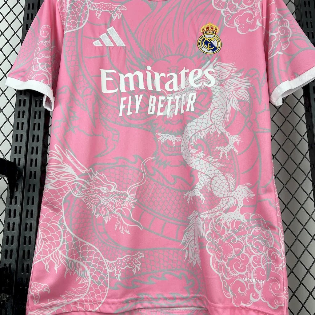 Men’s Real Madrid 2025 Pink Dragon Special Shirt