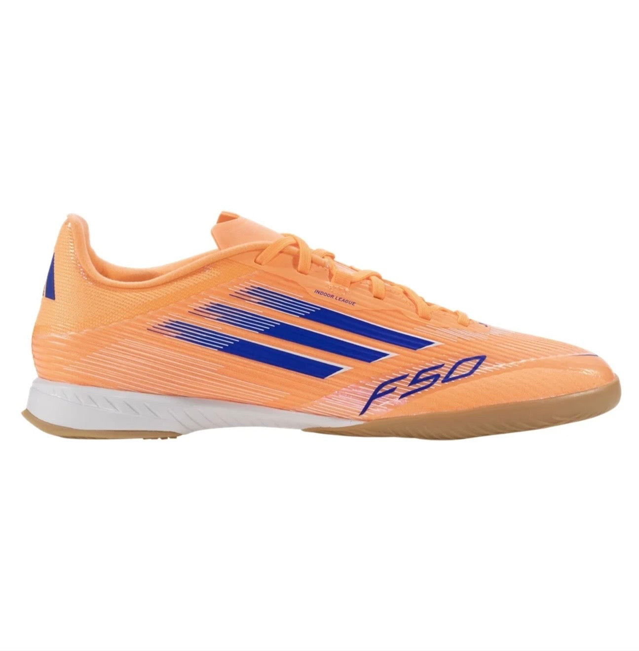adidas F50 League IN Indoor Soccer
Shoe
Beam Orange/Lucid Blue/White
