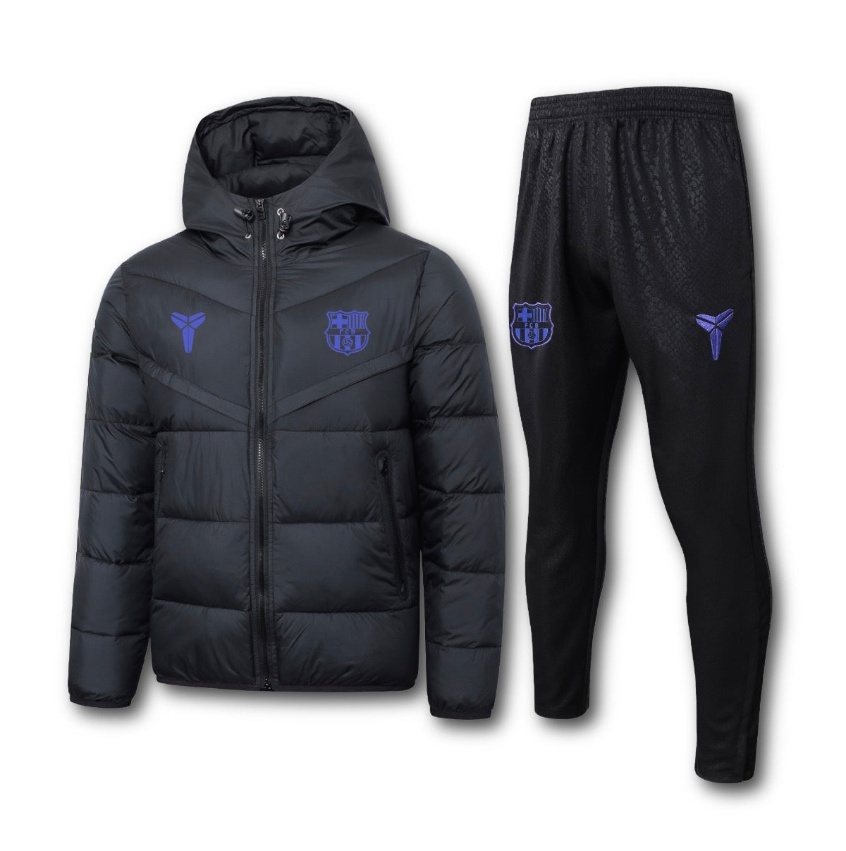 Men’s FC Barcelona Puffer Training Set Black/Purple