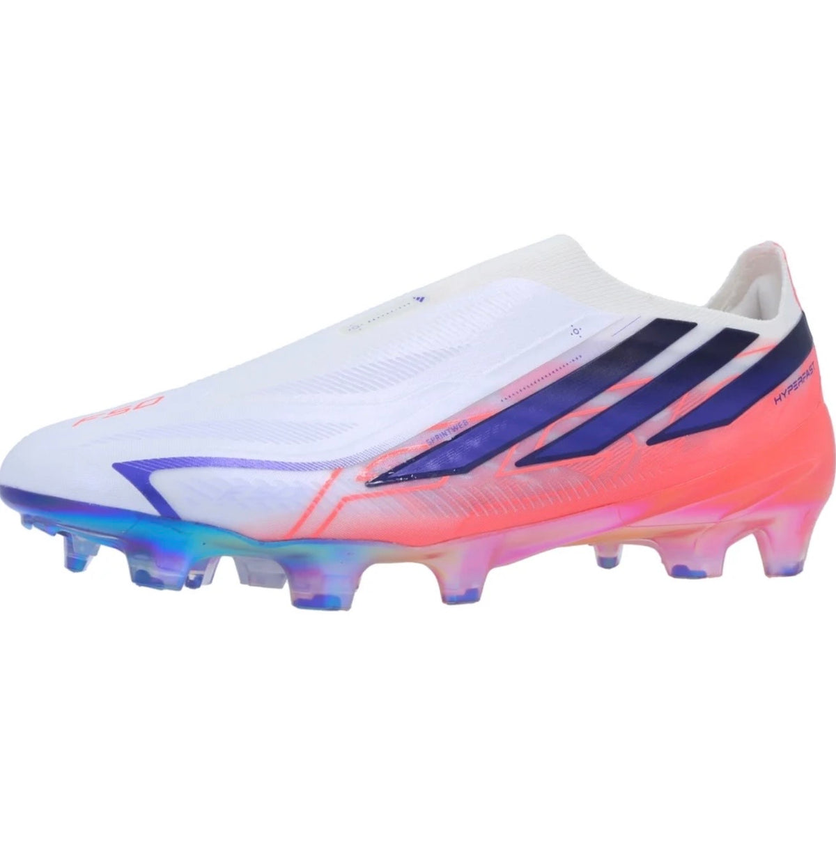 adidas F50 Hyperfast Elite Laceless FG Firm Ground Soccer Cleat
White/Solar Purple/Solar Turbo