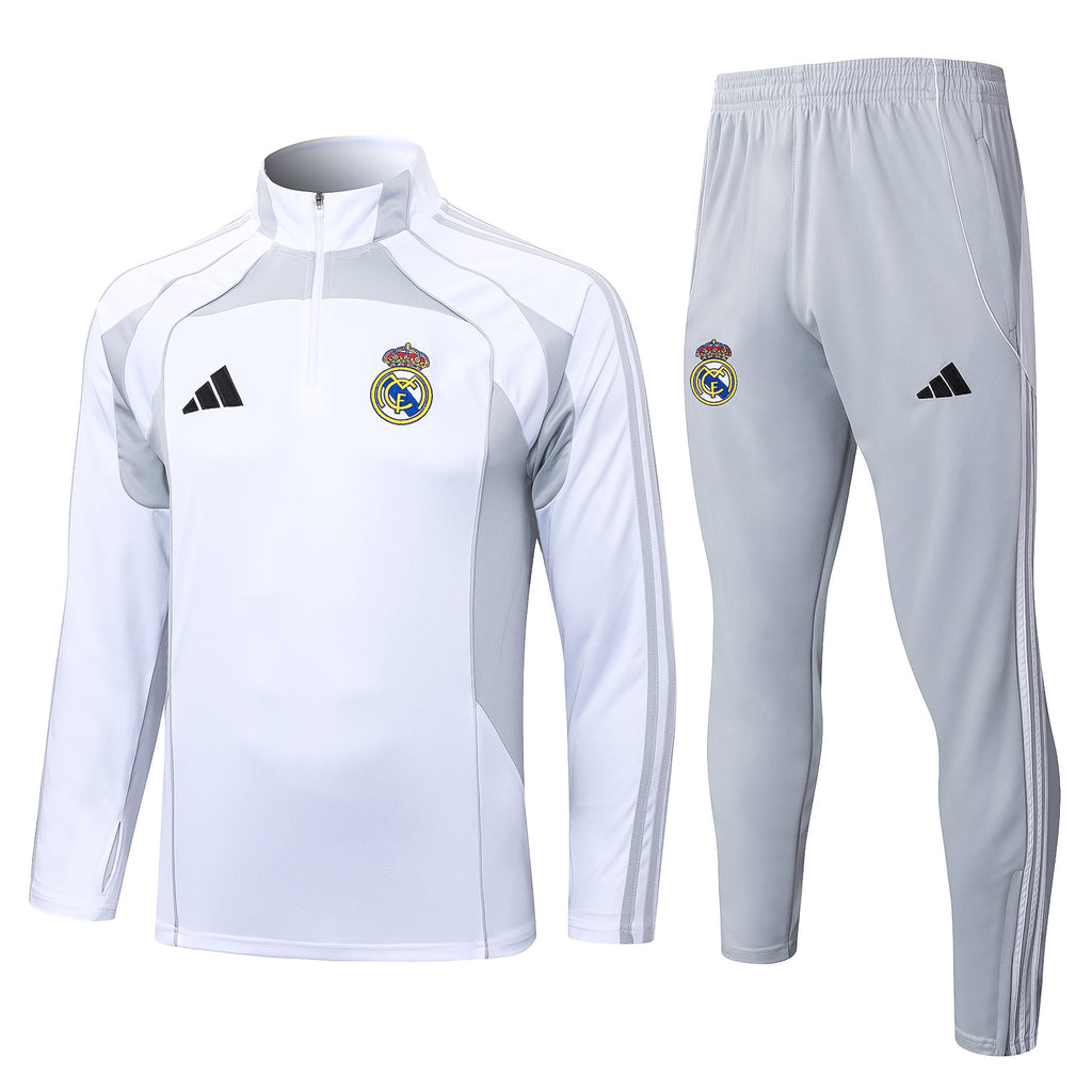 Men’s Real Madrid Training Tracksuit White/Grey