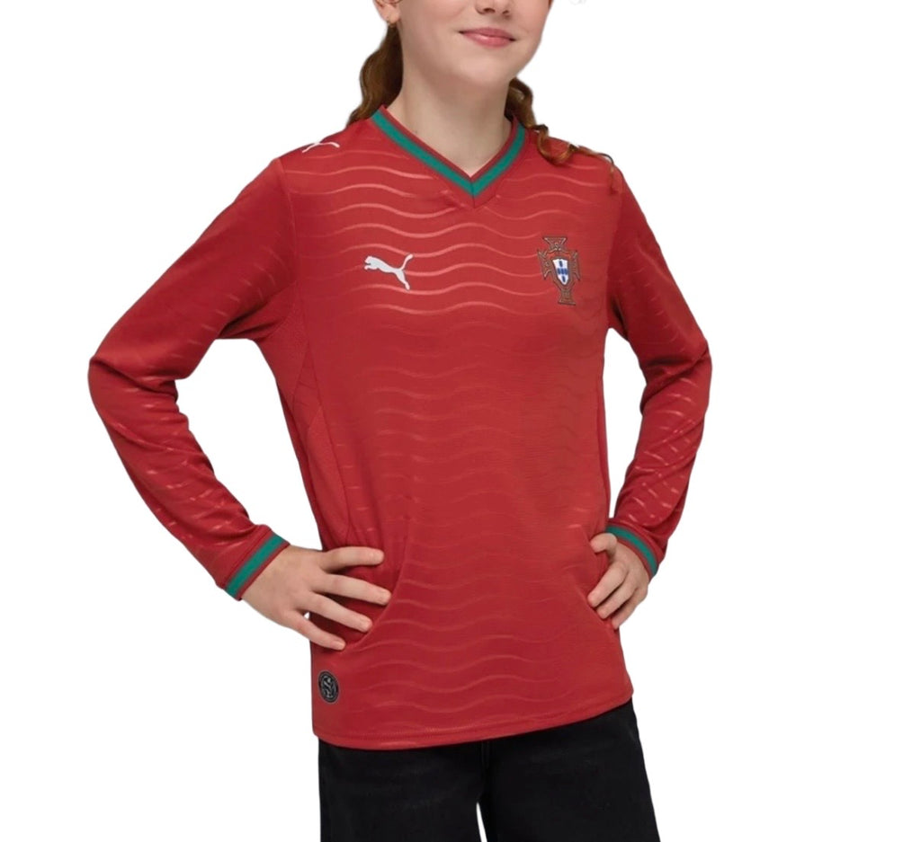 Youth Portugal 2026 Home Jersey Long Sleeve