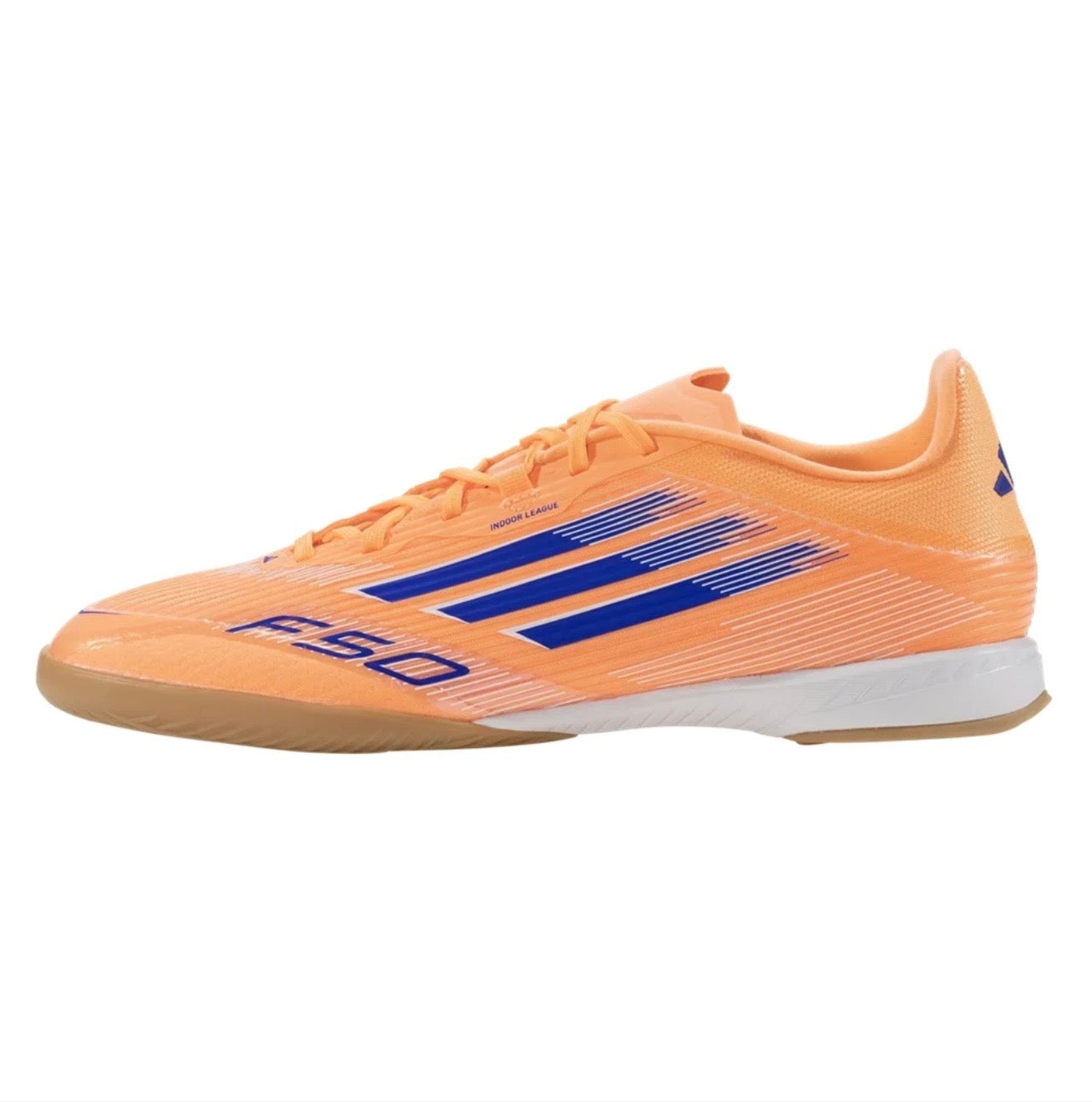adidas F50 League IN Indoor Soccer
Shoe
Beam Orange/Lucid Blue/White