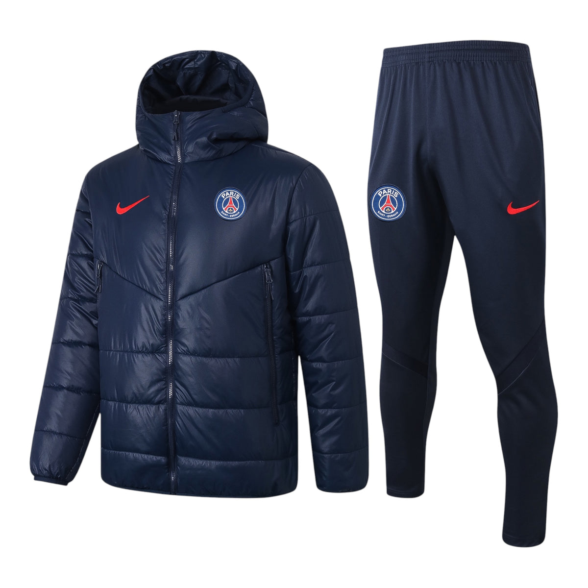 PSG Puffer Jacket & Training Pants Set – Navy/Red