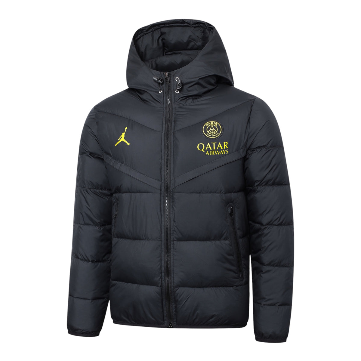 PSG Jordan Puffer Jacket & Training Pants Set – Black/Gold