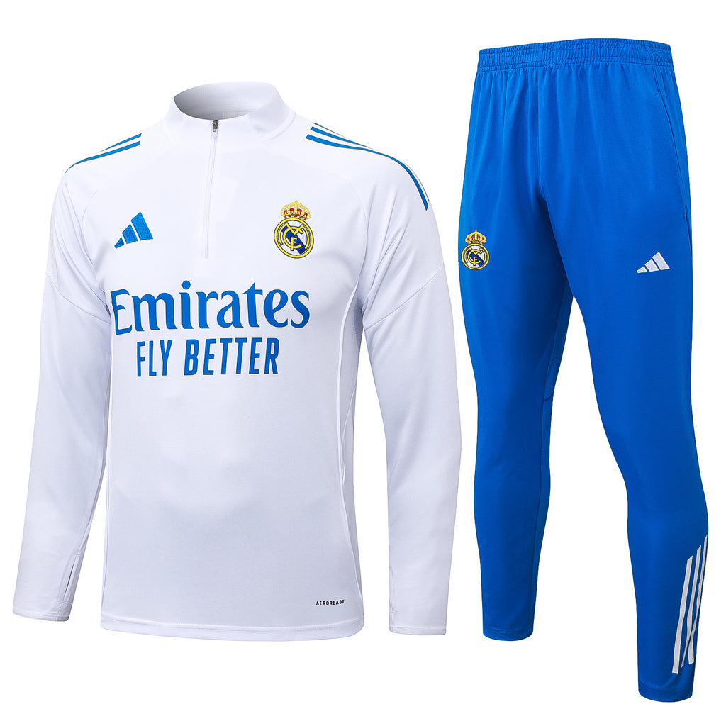 Men’s Real Madrid Training Tracksuit White/Blue