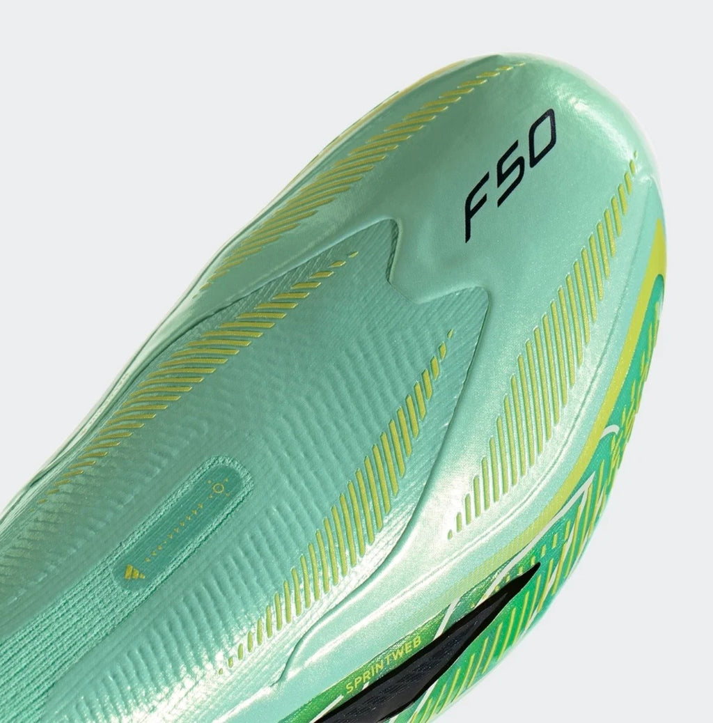 adidas F50 Hyperfast Elite Laceless FG Firm Ground Soccer Cleat
Pulse Mint/Core Black/Solar Lemon