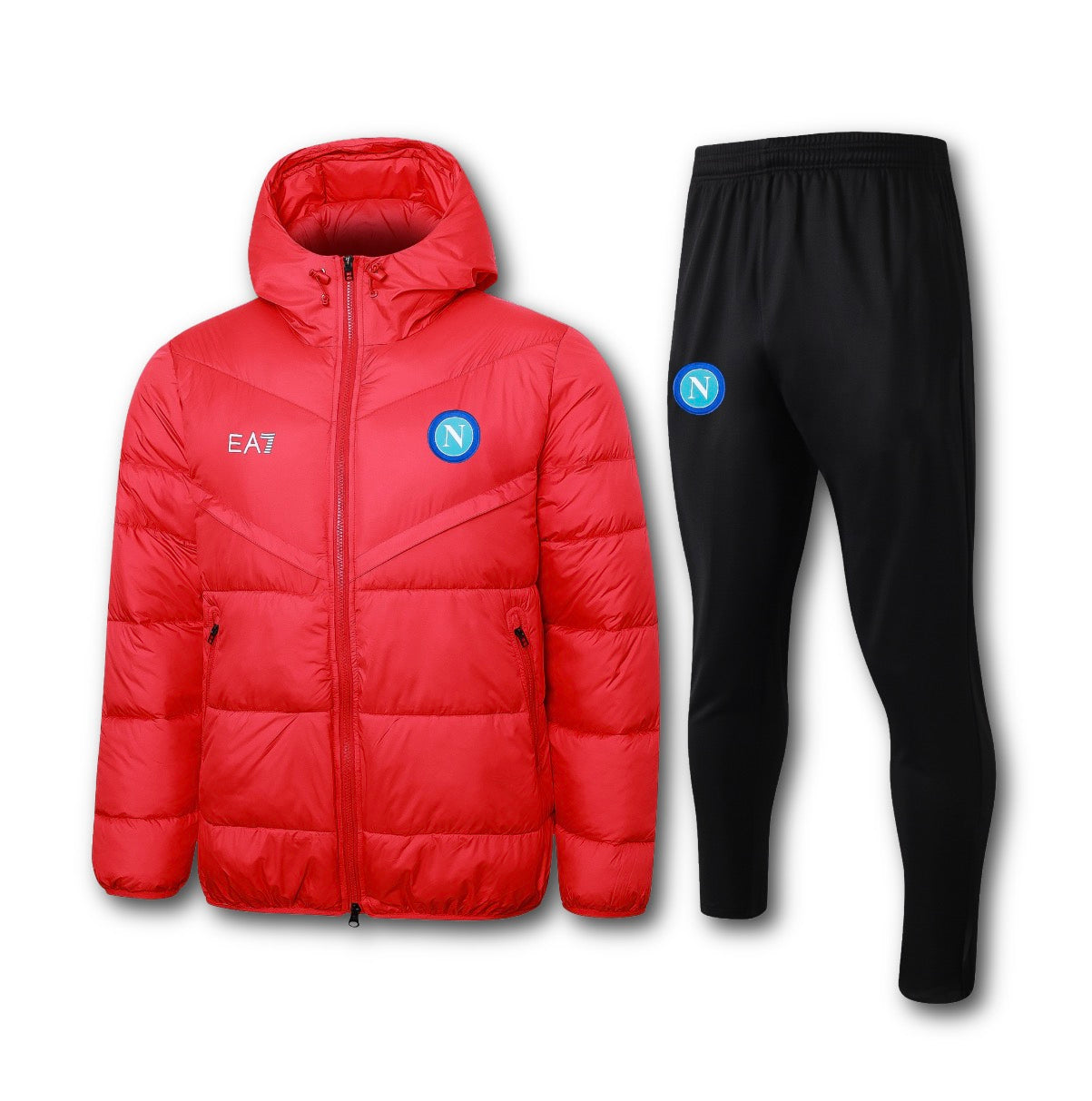 Men’s SSC Napoli Puffer Jacket Training Set Red/Black