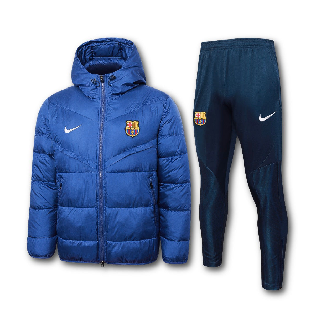 Men’s FC Barcelona Puffer Jacket Training Set Blue/White