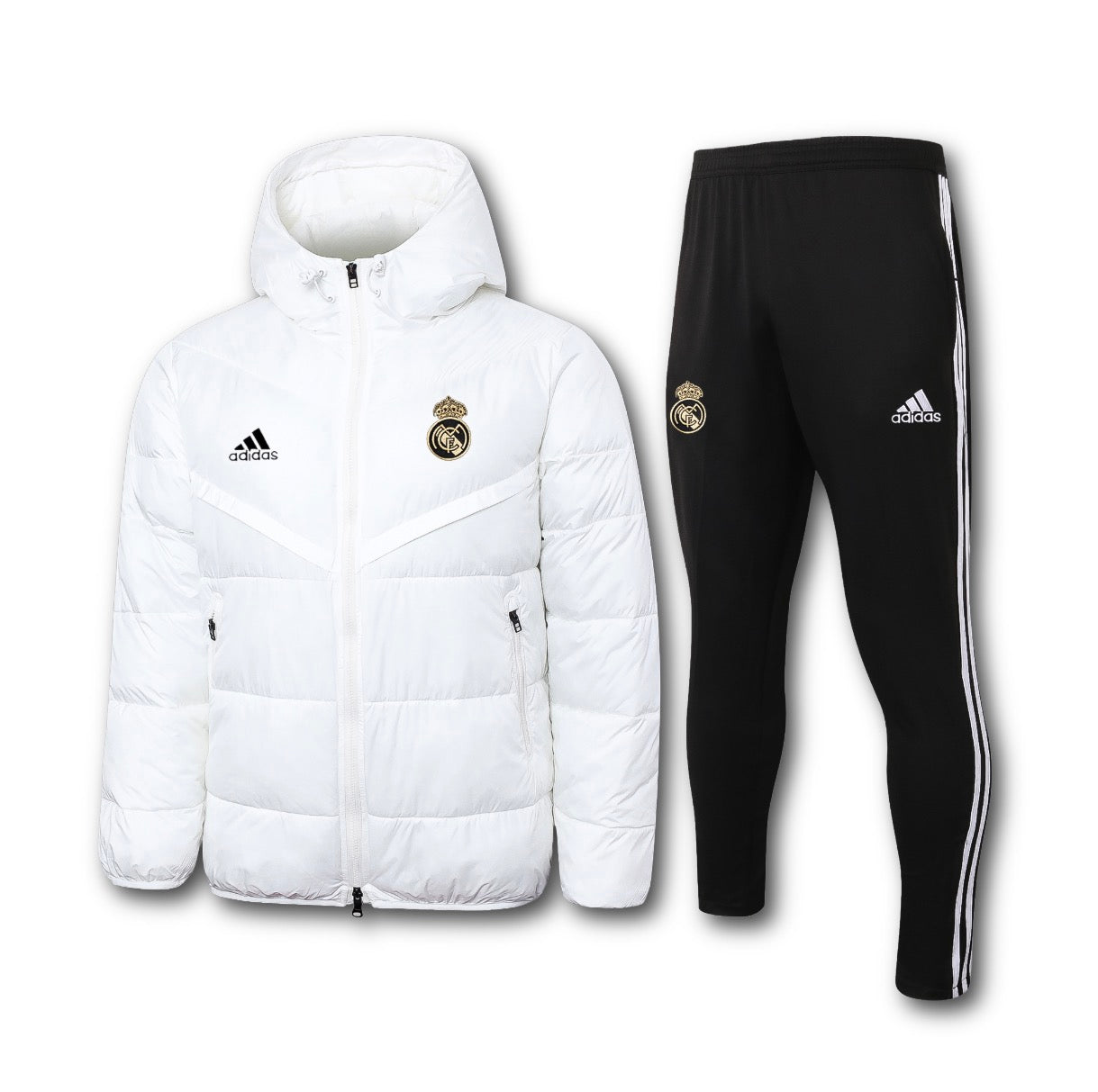 Men’s Real Madrid Puffer Jacket Training Set White/Black