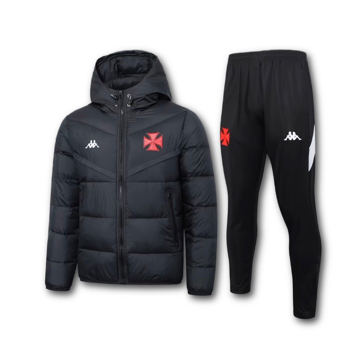 Men’s Vasco Da Gama Puffer Jacket Training Set Black/White
