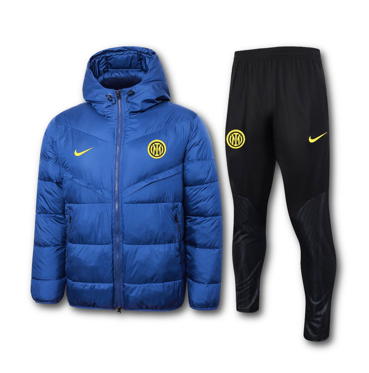 Men’s Inter Milan Puffer Jacket Training Set Blue/Black/Yellow