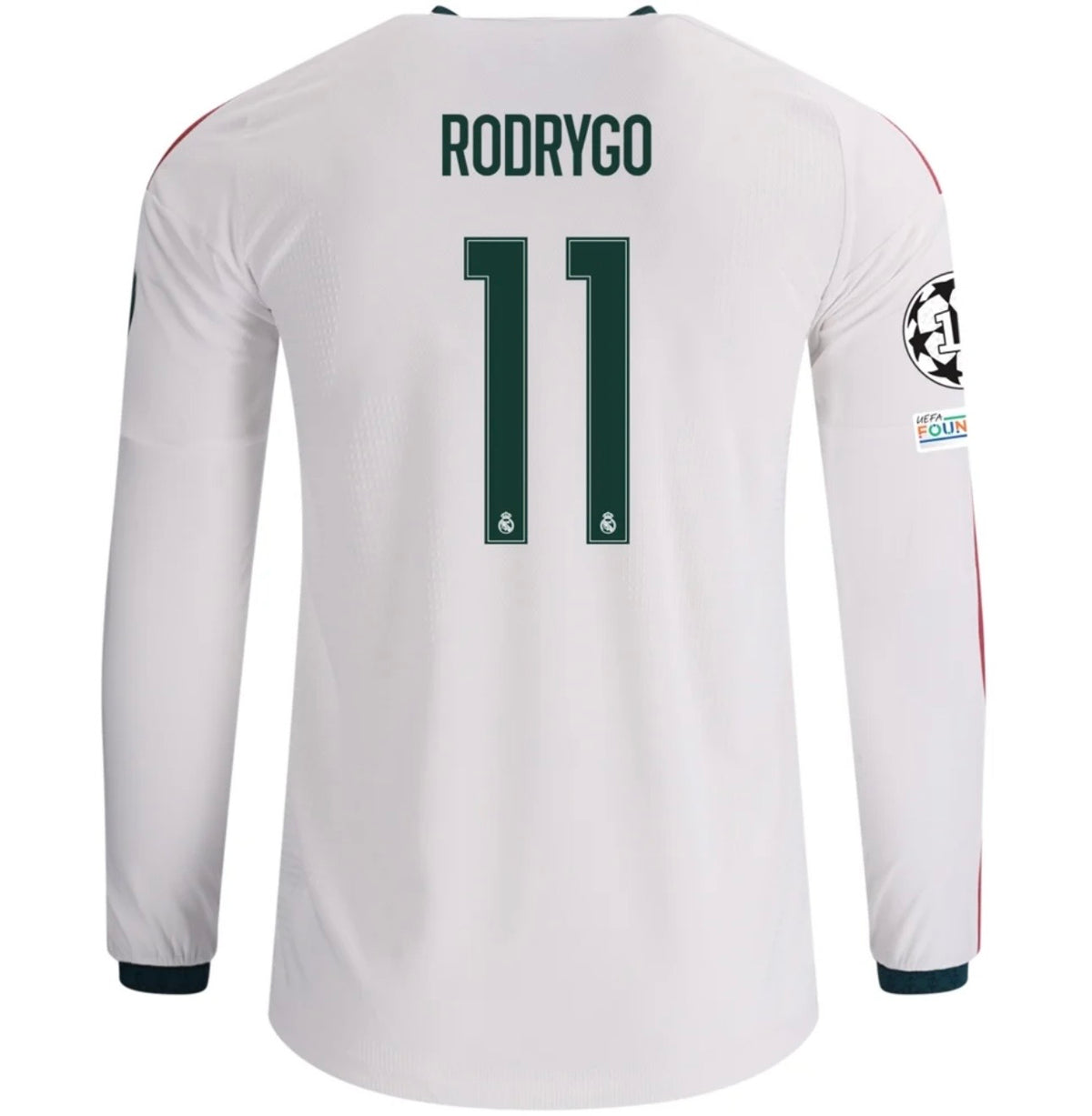 Men's Authentic adidas Rodrygo Real Madrid Long Sleeve Home Jersey 26/27