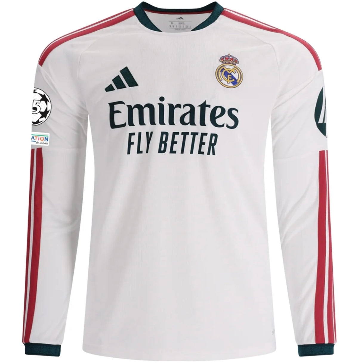 Men's Replica adidas Mbappe Real MadridLong Sleeve Home Jersey 26/27